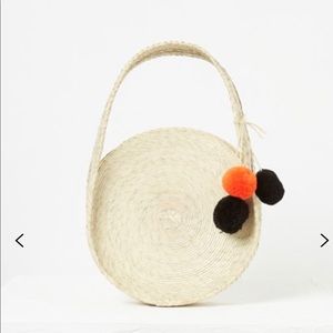 French connection Kai mini palm leaf circle bag